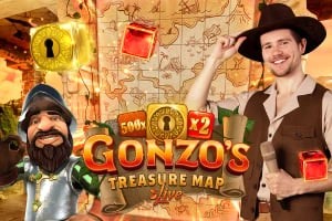 Gonzo's Treasure Map logo – Live Dealer by Evolution at 500 Casino