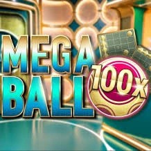 Mega Ball 100x slot visual from Evolution available on 500casino-ie.com
